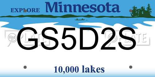 GS5D2S Minnesota License Plate