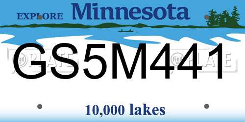 GS5M441 Minnesota License Plate