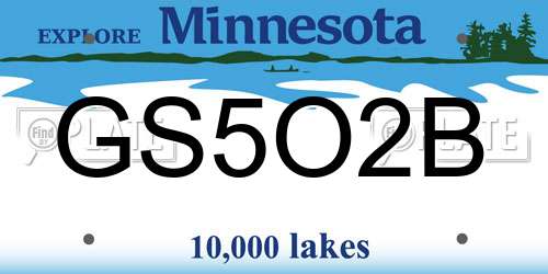 GS5O2B Minnesota License Plate