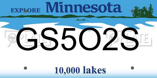 GS5O2S Minnesota License Plate