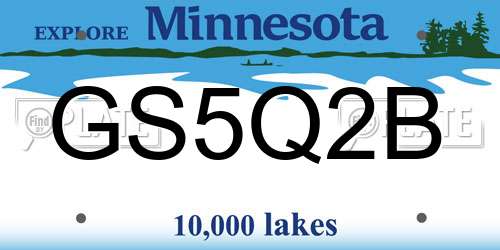 GS5Q2B Minnesota License Plate