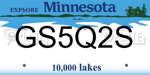 GS5Q2S Minnesota License Plate