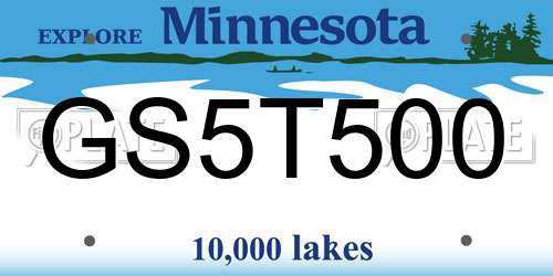 GS5T500 Minnesota License Plate