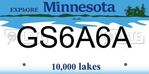 GS6A6A Minnesota License Plate
