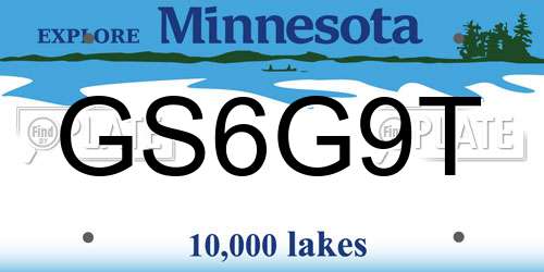 GS6G9T Minnesota License Plate