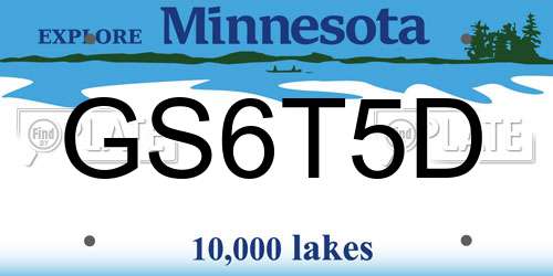GS6T5D Minnesota License Plate