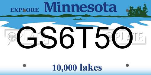 GS6T5O Minnesota License Plate