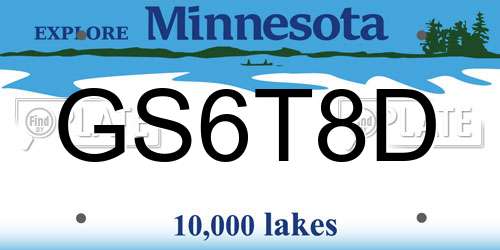 GS6T8D Minnesota License Plate