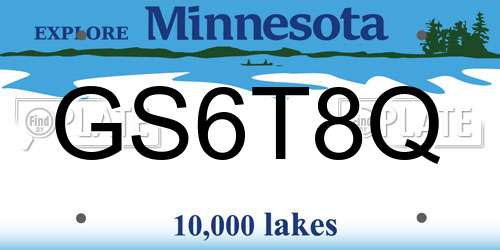 GS6T8Q Minnesota License Plate
