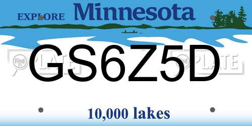 GS6Z5D Minnesota License Plate