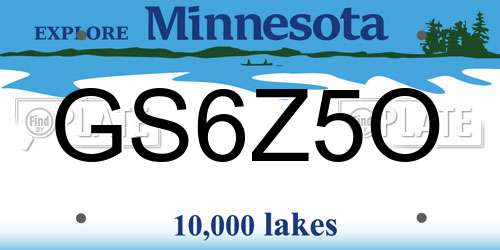 GS6Z5O Minnesota License Plate