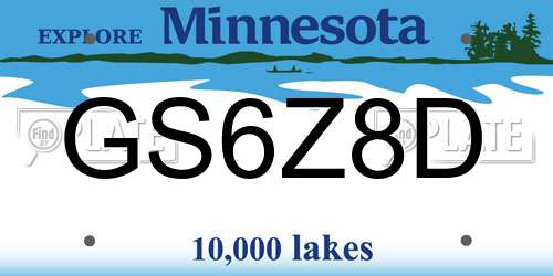 GS6Z8D Minnesota License Plate