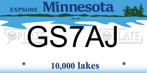 GS7AJ Minnesota License Plate