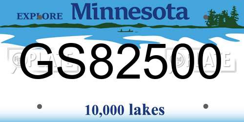 GS82500 Minnesota License Plate