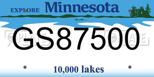 GS87500 Minnesota License Plate