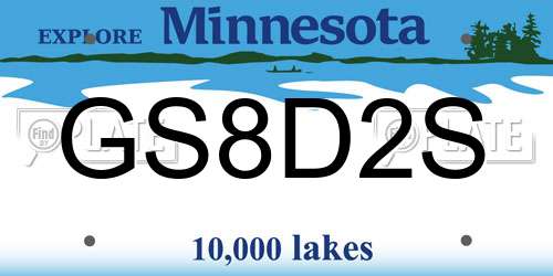GS8D2S Minnesota License Plate
