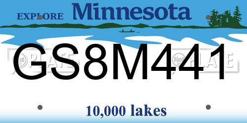 GS8M441 Minnesota License Plate