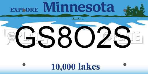 GS8O2S Minnesota License Plate