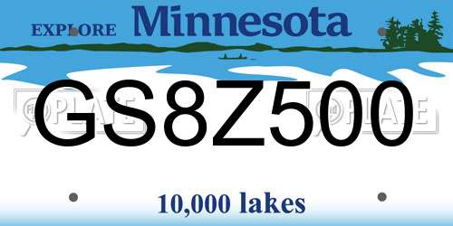 GS8Z500 Minnesota License Plate