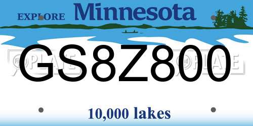 GS8Z800 Minnesota License Plate