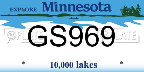 GS969 Minnesota License Plate