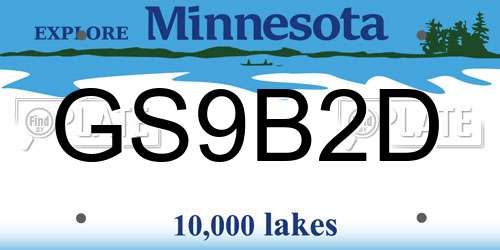 GS9B2D Minnesota License Plate