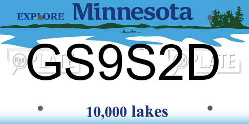 GS9S2D Minnesota License Plate