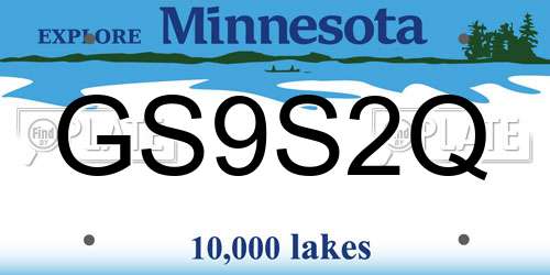 GS9S2Q Minnesota License Plate