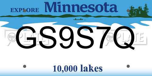 GS9S7Q Minnesota License Plate