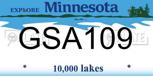 GSA109 Minnesota License Plate