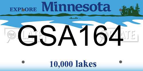 GSA164 Minnesota License Plate