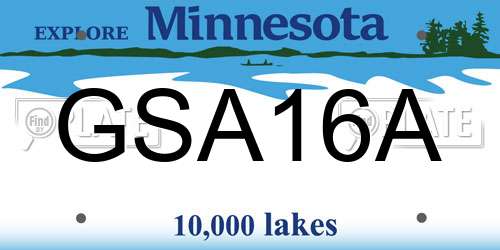 GSA16A Minnesota License Plate