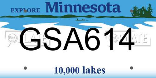 GSA614 Minnesota License Plate