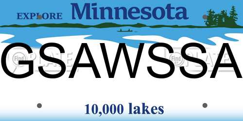 GSAWSSA Minnesota License Plate