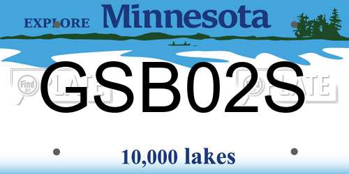 GSB02S Minnesota License Plate