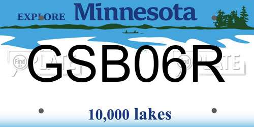 GSB06R Minnesota License Plate