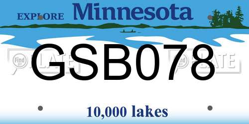 GSB078 Minnesota License Plate