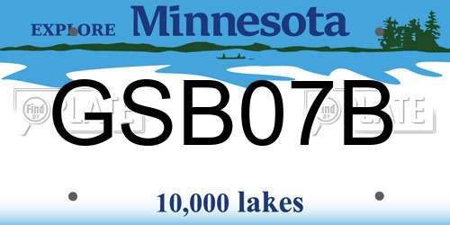 GSB07B Minnesota License Plate