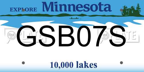 GSB07S Minnesota License Plate