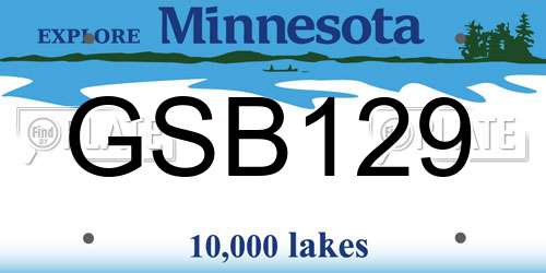 GSB129 Minnesota License Plate