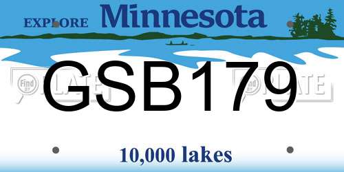 GSB179 Minnesota License Plate