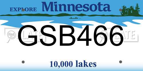 GSB466 Minnesota License Plate