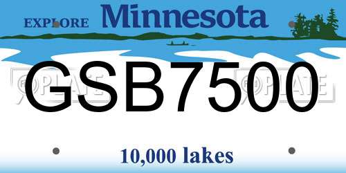 GSB7500 Minnesota License Plate