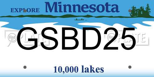 GSBD25 Minnesota License Plate