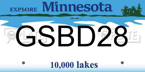 GSBD28 Minnesota License Plate