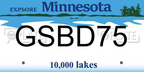 GSBD75 Minnesota License Plate