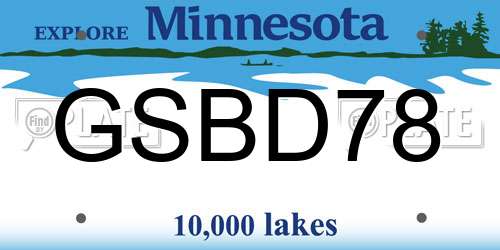GSBD78 Minnesota License Plate