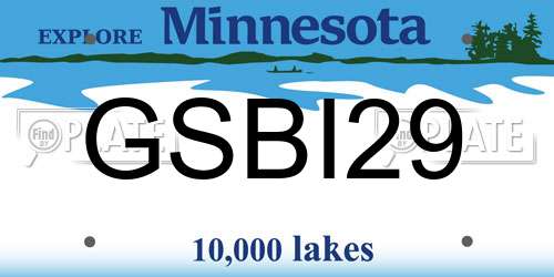 GSBI29 Minnesota License Plate