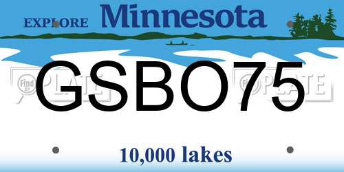 GSBO75 Minnesota License Plate