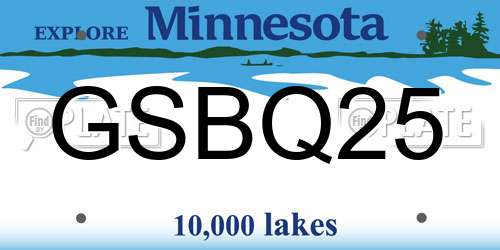 GSBQ25 Minnesota License Plate